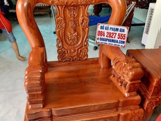 ghế đơn minh quốc voi gỗ hương đá