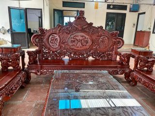 đàn dài gỗ hương đục tay thủ công