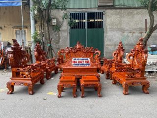 Bàn ghế rổng đỉnh 10 món gỗ hương đá