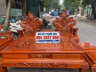 bàn trà đục tứ linh quần tụ