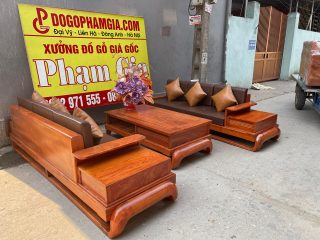 mẫu sofa đối gỗ hương đá