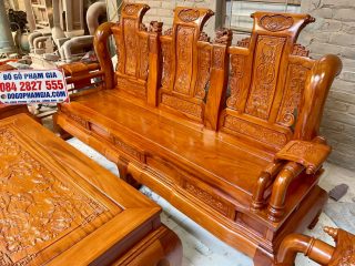 ghế dài tần thủy hoàng gỗ gõ đỏ cao cấp
