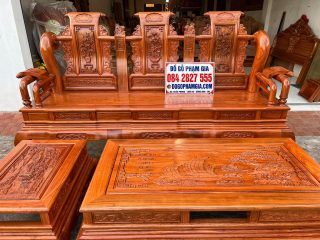 mẫu bàn ghế gỗ hương đá đục tay