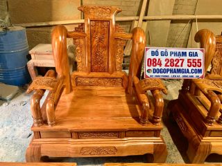 ghế đơn tần thủy hoàng gỗ hương đá hàng lựa vân