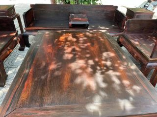 bàn trà gỗ trắc lào hàng hiếm