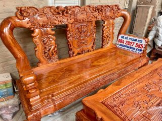 ghế dài minh quốc voi ma mút gỗ hương đá