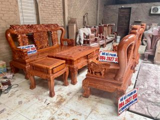 bàn ghế voi ma mút tay cột 14