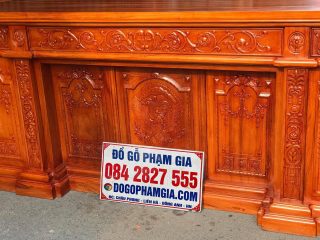 mẫu bàn làm việc tổng thống gỗ hương đá