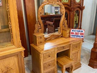 Bàn phấn gỗ gõ đỏ phong cách hoàng gia