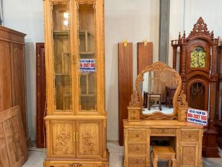 bàn trang điểm gỗ gõ đỏ