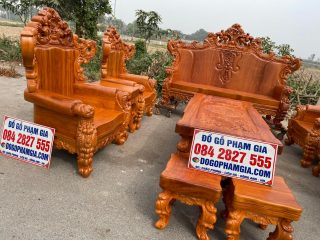 bàn ghế gỗ gõ đỏ phong cách hoàng gia