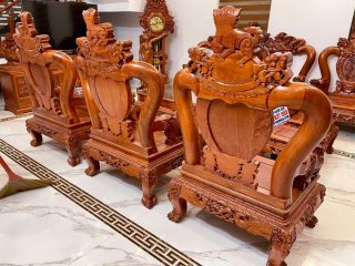 bàn ghế nghê phượng gỗ hương đá hàng víp