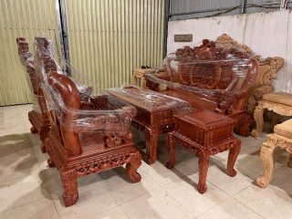 mẫu bàn ghế minh quốc gỗ hương đá hàng đục tay