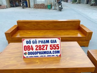 sofa gỗ cẩm vàng giả nguyên khối