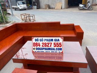 bàn trà gỗ hương đá đóng hộp giả nguyên khối