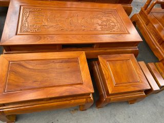 đôn kẹp và đôn ngồi gỗ gõ đỏ