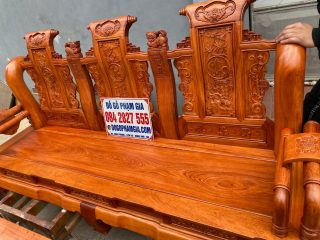 ghế dài tần thủy hoàng gỗ hương đá