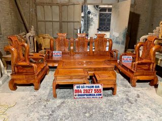 mẫu bàn ghế tần thủy hoàng gỗ hương đá 6 món