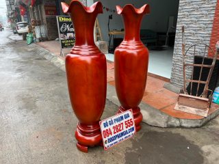 lục bình đôi gỗ xà cừ cao cấp