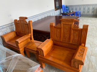 ghế đơn Âu Á chương cuốn thư gỗ sồi nga