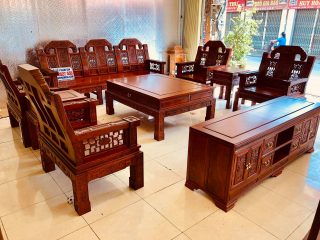 combo nội thất phòng khách gỗ hương Lào cao cấp
