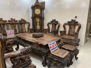 bà ghế minh quốc nghê gỗ mun hoa lào