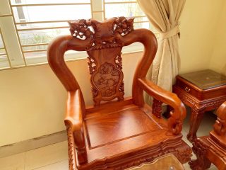 ghế đơn minh quốc đào gỗ hương đá