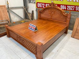 mẫu giường ngủ gỗ hương đá cao cấp