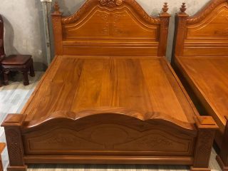 giường ngủ gỗ gỗ đỏ hàng lựa vân