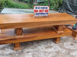 mặt kệ gỗ gỗ đỏ nguyên khối