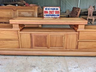 kệ tivi vi gỗ gỏ đỏ cao cấp