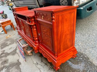 kệ tivi gỗ gõ đỏ đục tứ quý
