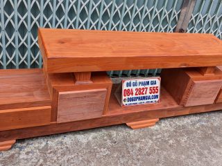 mặt kệ gỗ hương đỏ nguyên khối