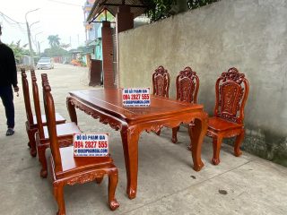 bàn ghế ăn gỗ gõ đỏ cao cấp