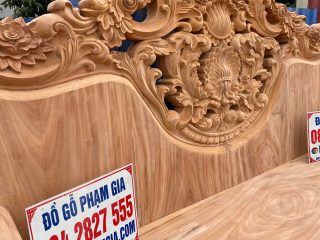 ghế dài gỗ gõ đỏ phong cách hoàng gia