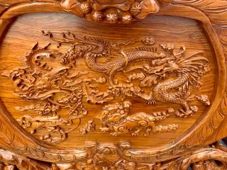 vách ghế đục tứ linh hội tụ