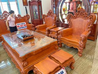 bàn trà gỗ hương đá nguyên khối