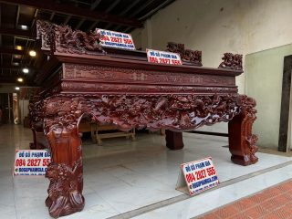 mẫu sập thờ tam cấp chân 24 gỗ gụ