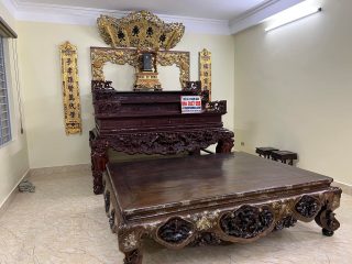 thiết kế sập thờ tam cấp gỗ gụ
