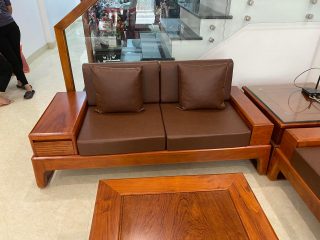 ghế đôi gỗ hương đá chân vòng choãi