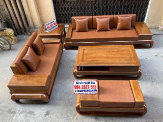 sofa zito gỗ óc chó cao cấp