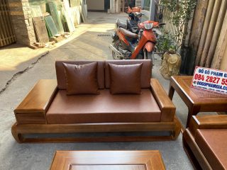 ghế đôi gỗ óc chó có ô tab