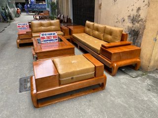 sofa gỗ sồi nga hiện đại