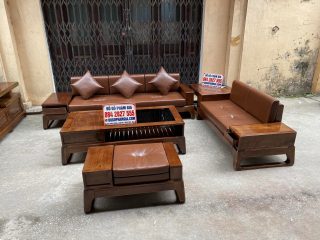 sofa gỗ sồi nga 5 món