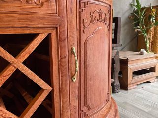 tủ cánh cong gỗ hương đá