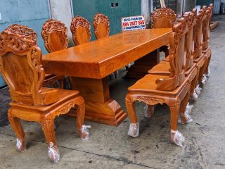 bàn ăn nguyên khối 10 ghế