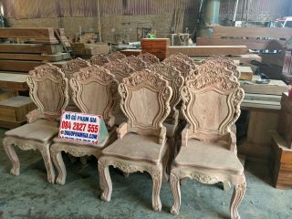 ghế louis hoàng gia gỗ hương đá