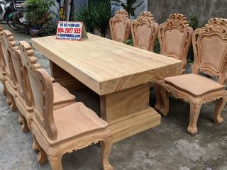 bàn ăn louis hoàng gia 8 ghế