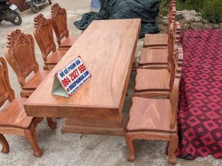 bàn ăn nguyên khối gỗ hương đá