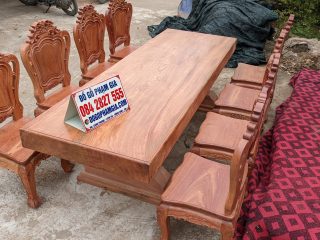 bộ bàn ăn 8 ghế mặt tràn siêu víp